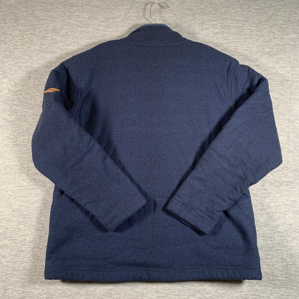 Orvis Sweater Mens Large Blue Waffle Fleece Quarter Zip Sherpa Lined Pullover - Picture 9 of 10